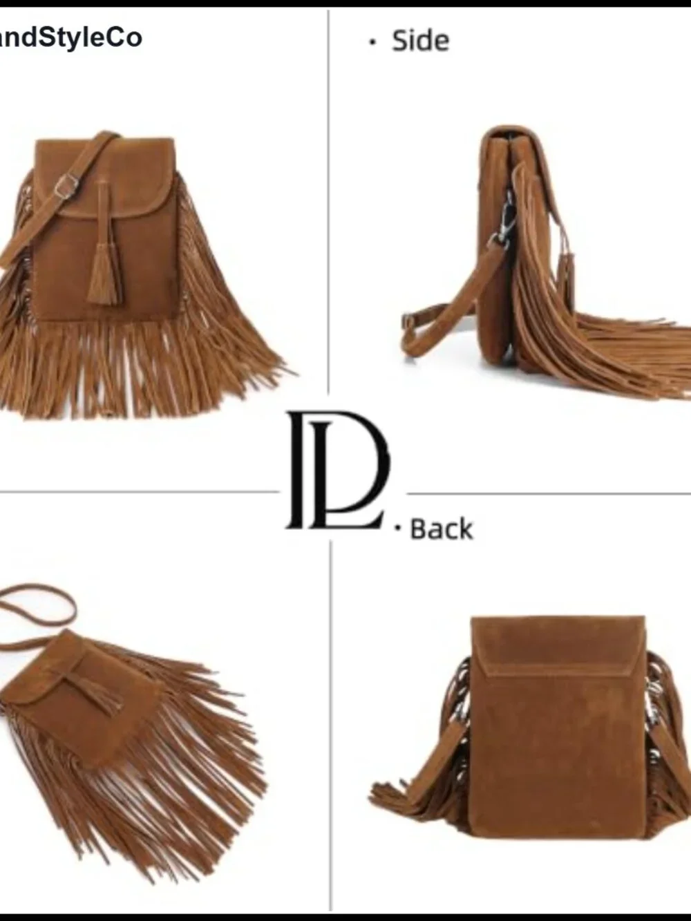Vegan Suede Crossbody Bag RFID Blocking Phone Purse